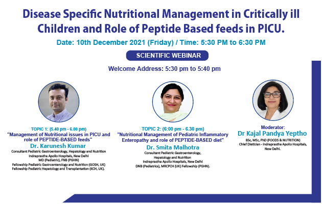 Disease Specific Nutritional Management in Critically ill Children and Role of Peptide Based feeds in PICU